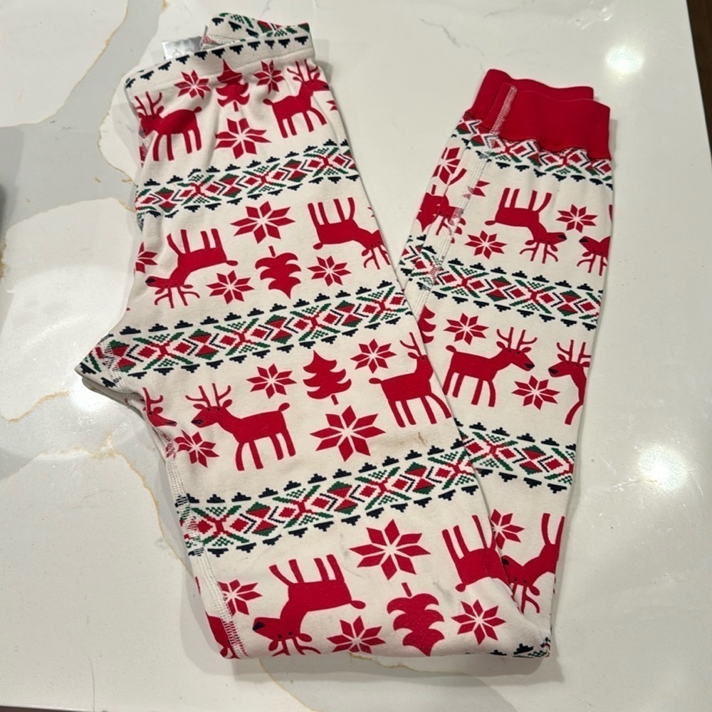 Hanna Andersson Kids Size 14 100% Organic Cotton Pajama Pants with Reindeer